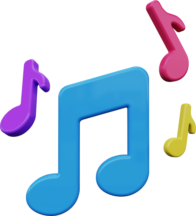 Musical notes icon. 3D render